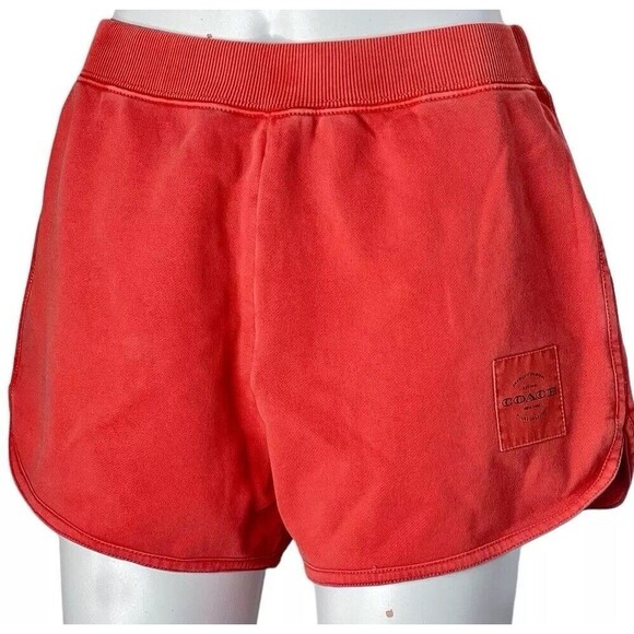Coach Size Small Women's Garment Dye Retro Sweatshorts Burnt Sienna NWT - Picture 1 of 3